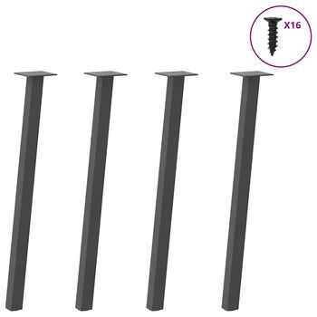 Patas Para Consola (4 Unidades), Antracita, 72 Cm, Acero Vidaxl