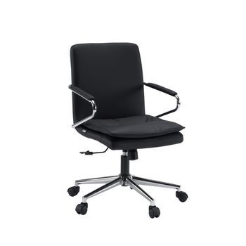 Silla De Oficina / Silla Giratoria Rovento De Piel Sintética Negra De Hjh Office