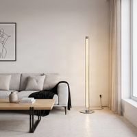 lampara de pie led de plastico plateado