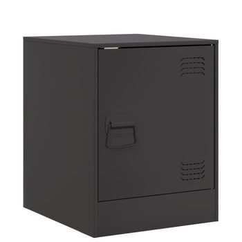 Mesita De Noche | Mesa Auxiliar | Mesilla Acero Negra 34,5x39x44 Cm