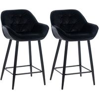 set de 2 taburetes de bar gibson 76 de terciopelo negro 575x54x103 cm clp