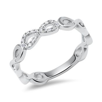 Anillo infinito rodiado plata 925 circonitas