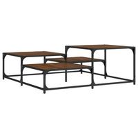 mesa de centrormesa auxiliarrmesa de cafe madera de ingenieria roble marron 107x107x40 cm