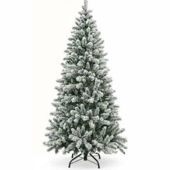 Árbol De Navidad Nevado 210cm Artificial De Lujo Ramas Frondosas De Pvc Efecto Nieve Premium