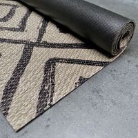 alfombra vinilica deblon alfombra pvc antideslizante para interior y exterior arena-negro diseno 160 x 230 cm