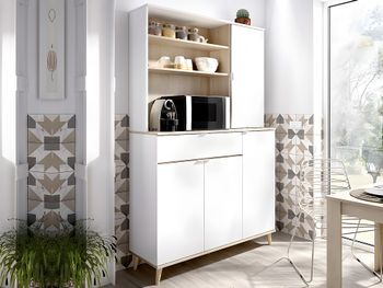 Aparador alto blanco   natural 191x120x40 cm