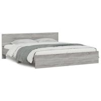 cama matrimonial  cama para adultos  estructura de cama con cabecero gris sonoma 180x200 cm