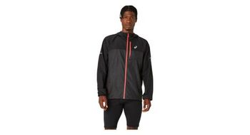 Chaqueta cortaviento asics  strong fujitrail  strong  packable negra hombre