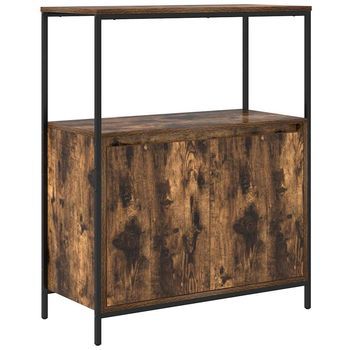 Mueble De Baño | Armario De Baño Con Estantes Roble Ahumado 76,5x35x95 Cm