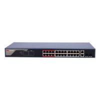 switch hikvision ds-3e1326p-eib 24 puertos poe fast ethernet 2 combo gigabit rack 1u