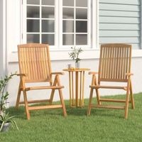 pack 2 uds sillas de jardin  silla de exterior  sillon reclinables madera maciza teca cfw1512766