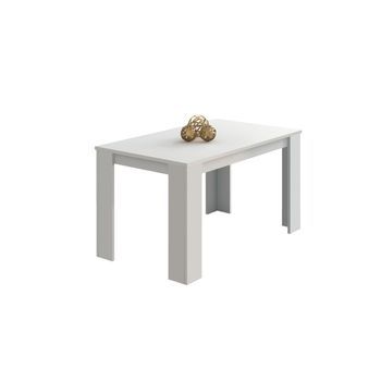 Mesa De Comedor Fija Y Robusta 140x80 Cm Berta Blanco 140 X 75 X 80 Cm