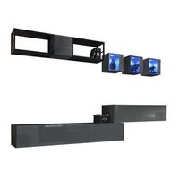 conjunto de muebles de salon industrial switch m3 r gris r led integradas  sistema push to open