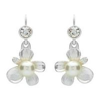 pendientes en forma de flor perlas bisuteria