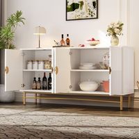aparador - mueble para salon - mdf y tablero de particulas - blanco 160x40x82cm