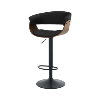 Silla de bar ajustable 59/81 cm en cuero artificial negro