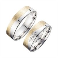 alianzas oro amarillo y blanco con diamantes ancho 6 mm