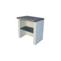 modulo encimera midi - modulo encimera simple construido con ladrillo gris y cemento pintado de blanco - 80x57x82cm