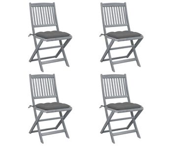 Sillas de jardin plegables 4 unidades cojines madera maciza acacia