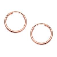 9ct rose gold hoop earrings - 18mm - g2209
