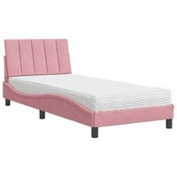 cama con colchon hanko terciopelo rosa 80x200 cm vidaxl