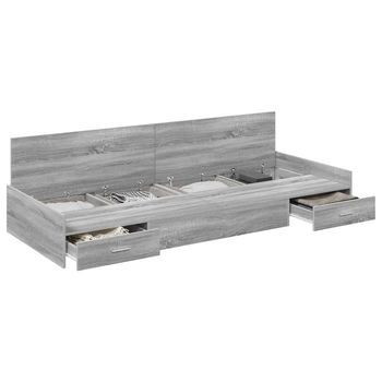 Estructura De Cama Gris Sonoma 75 X 190 Cm Madera De Ingeniería Vidaxl
