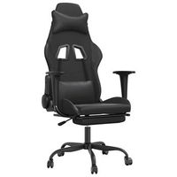 silla gaming de masaje y reposapies cuero sintetico negro vidaxl