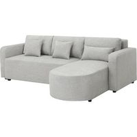 sofa esquinero convertible y reversible de tela charles - 3 plazas - gris