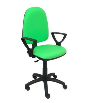 Silla De Oficina Ergonómica Con Mecanismo De Contacto Permanente Y Regulable En Altura  Asiento Y Respaldo Tapizados En Tejido Bali Color Pistacho (brazos Fijos Incluidos) Piqueras Y Crespo Modelo 04cp