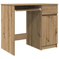 escritorio de madera de ingenieria roble artisan 86x49x76 cm vidaxl