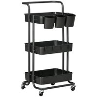 carrito de cocina 42x38x865 cm negro
