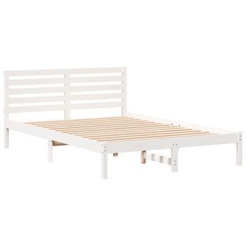 Estructura De Cama 140 X 210 Cm Madera Maciza De Pino