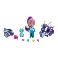 shimmer y shine - zeta y su moto muneca con accesorios