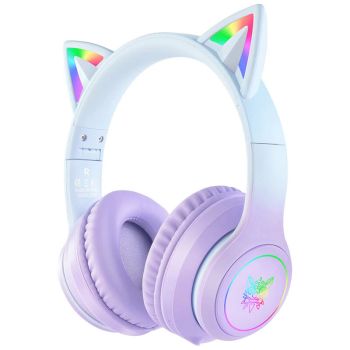 [EU Direct] ONIKUMA B90 Auriculares Inalámbricos RGB Orejas de Gato auriculares Gaming bluetooth 40 mm Driver Sonido HiF