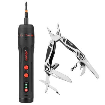 Dnipro-m Destornillador 3.6v 4,5 Nm + Multiherramienta 17 En 1 Acero Inoxidable, Usb-c, Luz Led, Kit Herramientas Hogar Y Bricolaje. Csd-40x