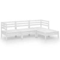 conjunto de muebles de jardin 4 uds  mesa y sillas madera maciza pino blanco
