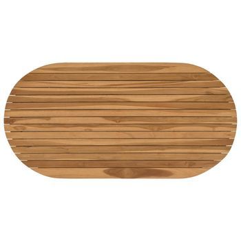 Encimera 110 X 55 X 3,5 Cm Ovalado Madera De Teca Maciza Vidaxl