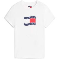 tommy jeans camiseta tjw slim wavy flag t para mujer