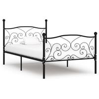 estructura cama con somier sin colchon metal negro 100x200 cm vidaxl