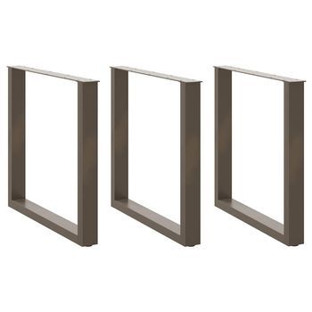 Patas Para Mesa De Comedor En Forma De U (3 Unidades, Acero Natural, 80 X 72-73 Cm) Vidaxl