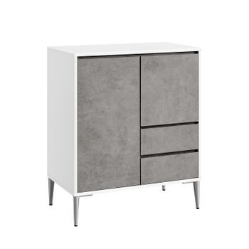 Armario de Almacenaje 40 x 70 x 85 cm Blanco Nube, Gris Cemento