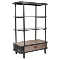 estanteria de metal y madera gris 80x40x121