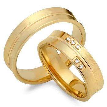 Alianzas oro amarillo 18 quilates 5 diamantes