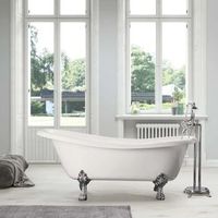 banera de hierro livingston blanca  170 cm patas cromadas
