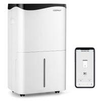 costway deshumidificador movil 50ldia pantalla led con wifi deposito de 5l 4 modos 24h temporizador 2 velocidades auto-apagado silencioso blanco
