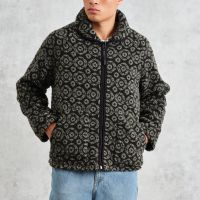 wax london tate jacquard fleece jacket - xl