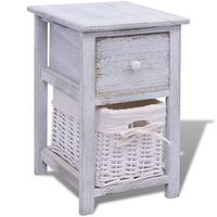 mesita de noche de madera blanca vidaxl