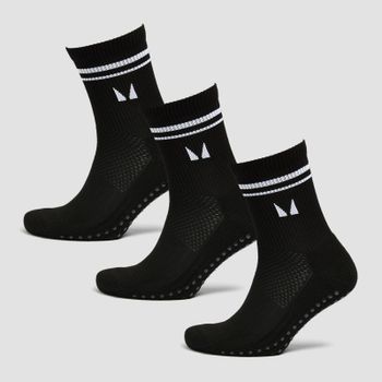 Calcetines de pilates de MP (paquete de 3 pares) - Negro - UK 2-5