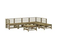 juego de muebles de jardin 7 piezas madera de pino impregnada
