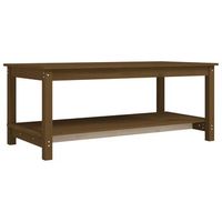 mesa de centro madera maciza de pino marron miel 110x55x45 cm vidaxl